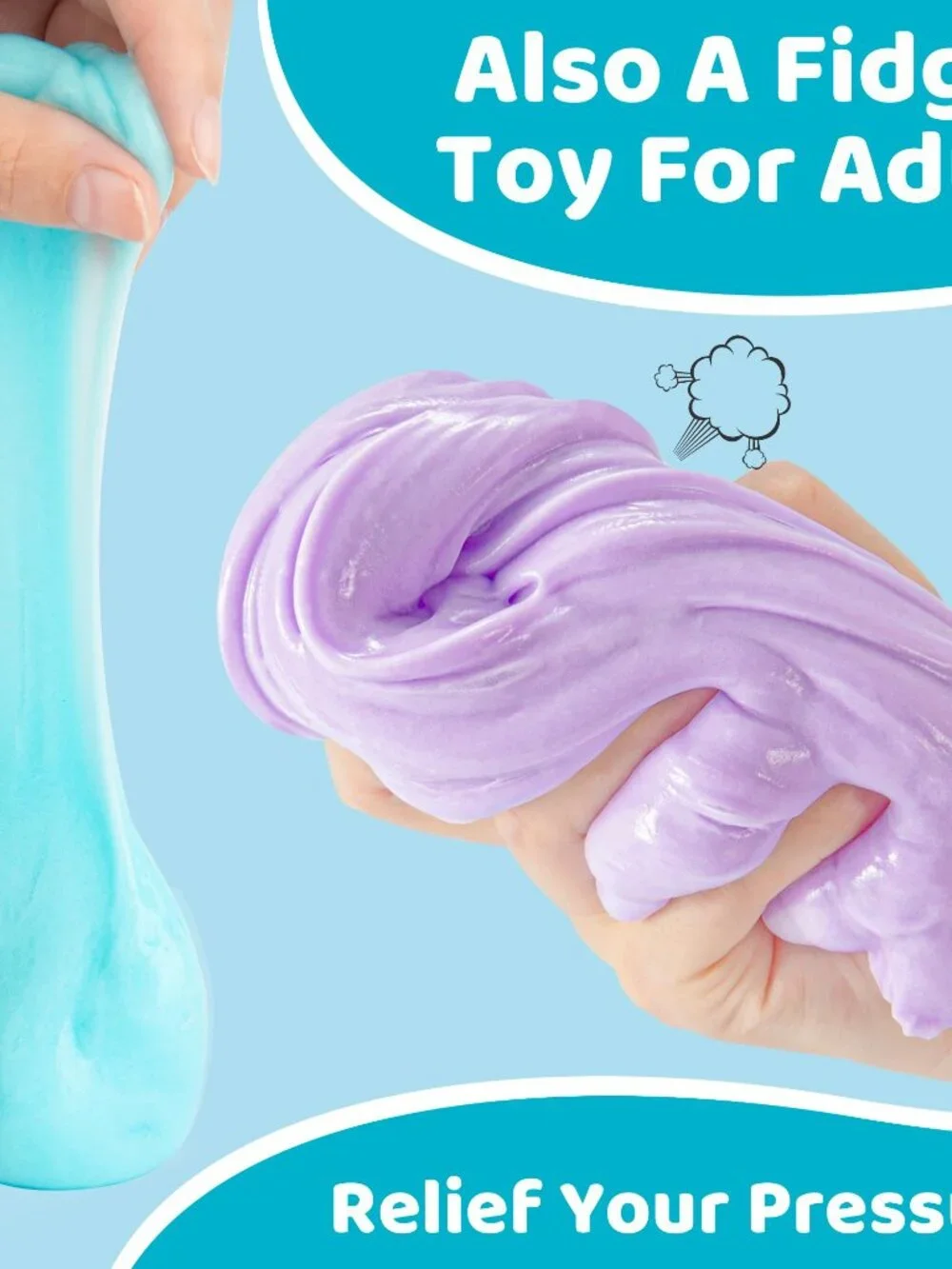 Slime Kit for Girls and Boys, Safe and Fluffy Slime for Kids, Stress Relief Kids